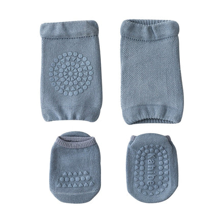 Baby Antirutsch Socke und Knieschutz für kleine Kinder, Baby Krabbeln Knie Pads Socken Set
