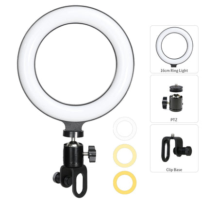 6,3-Zoll-LED-Ringlichter, Selfie-Live-Streaming, USB-Desktop-Clip für Youtube, MacBook, PC, Laptop, Computer, Tiktok-Stream