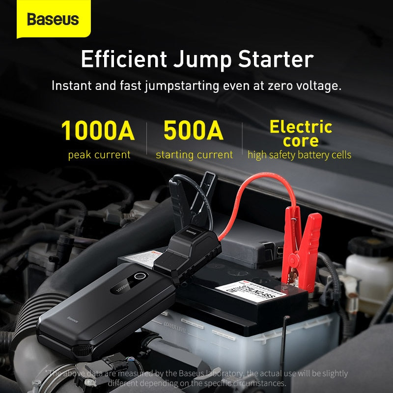 Baseus Auto-Starthilfe-Powerbank, 20000 mAh, 10000 mAh, tragbarer Auto-Booster, Notfall-Batterieladegerät, 12 V, 2000 A, Startgerät