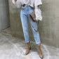 Vintage Hohe Taille Gerade Jeans Hose für Frauen