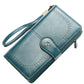 Große Damen Leder Geldbörsen, Aushöhlen Lange Brieftasche, Kartehalter & Brieftasche für Frauen