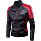 Herren Lederjacke, 2023 Mode Biker Jacke