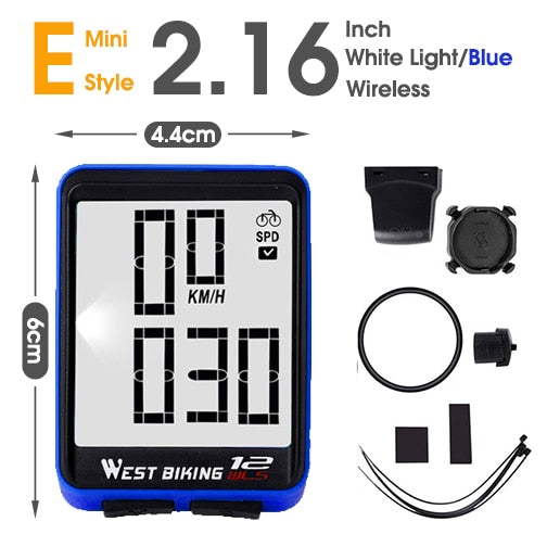 Fahrradcomputer, kabellos, kabelgebunden, wasserdicht, digitaler Fahrrad-Tachometer, Kilometerzähler mit Hintergrundbeleuchtung, Fahrrad-Stoppuhr