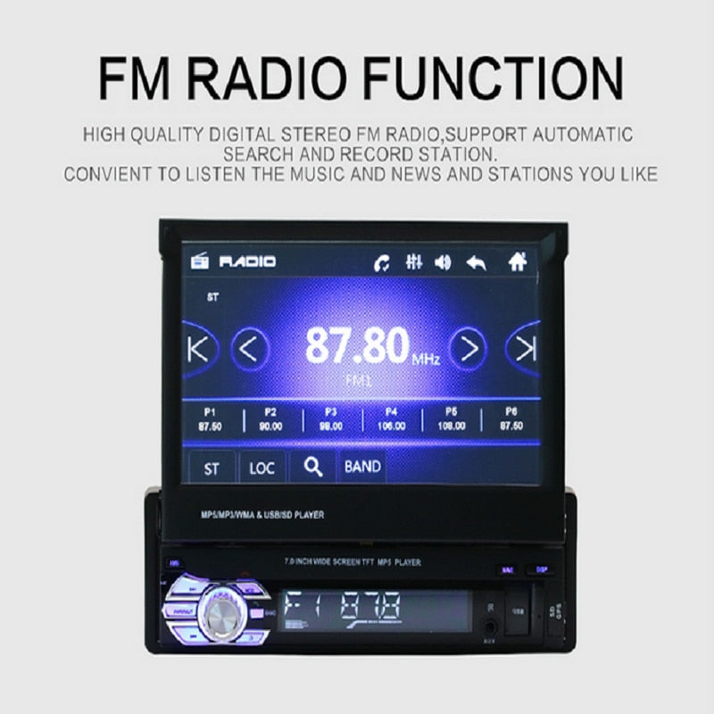 Podofo 1DIN Android Mirrorlink Autoradio, Android Multimedia Player-Video für Volkswagen, Nissan, Hyundai, Kia, Toyota ...