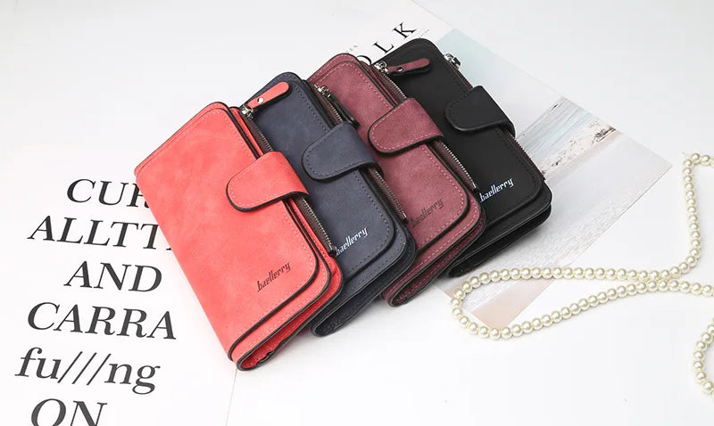 2023 Women Wallets Fashion Long PU Leather Top Quality Card Holder Classic Female Purse  Zipper  Wallet For Women