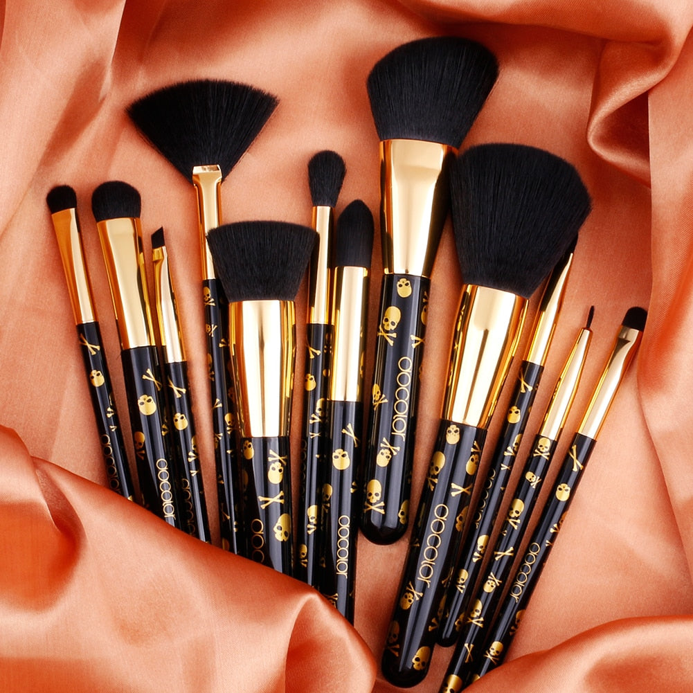 Docolor Goth Make-up-Pinsel-Set, 12-teilig, professionelle Gesichtspuder, Lidschatten, Foundation, Mischkosmetik, professionelle Pinsel