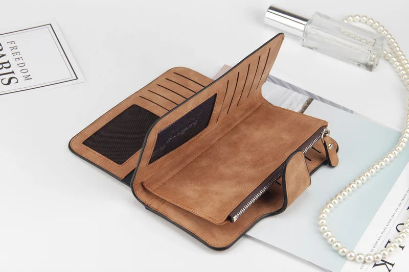 2023 Women Wallets Fashion Long PU Leather Top Quality Card Holder Classic Female Purse  Zipper  Wallet For Women