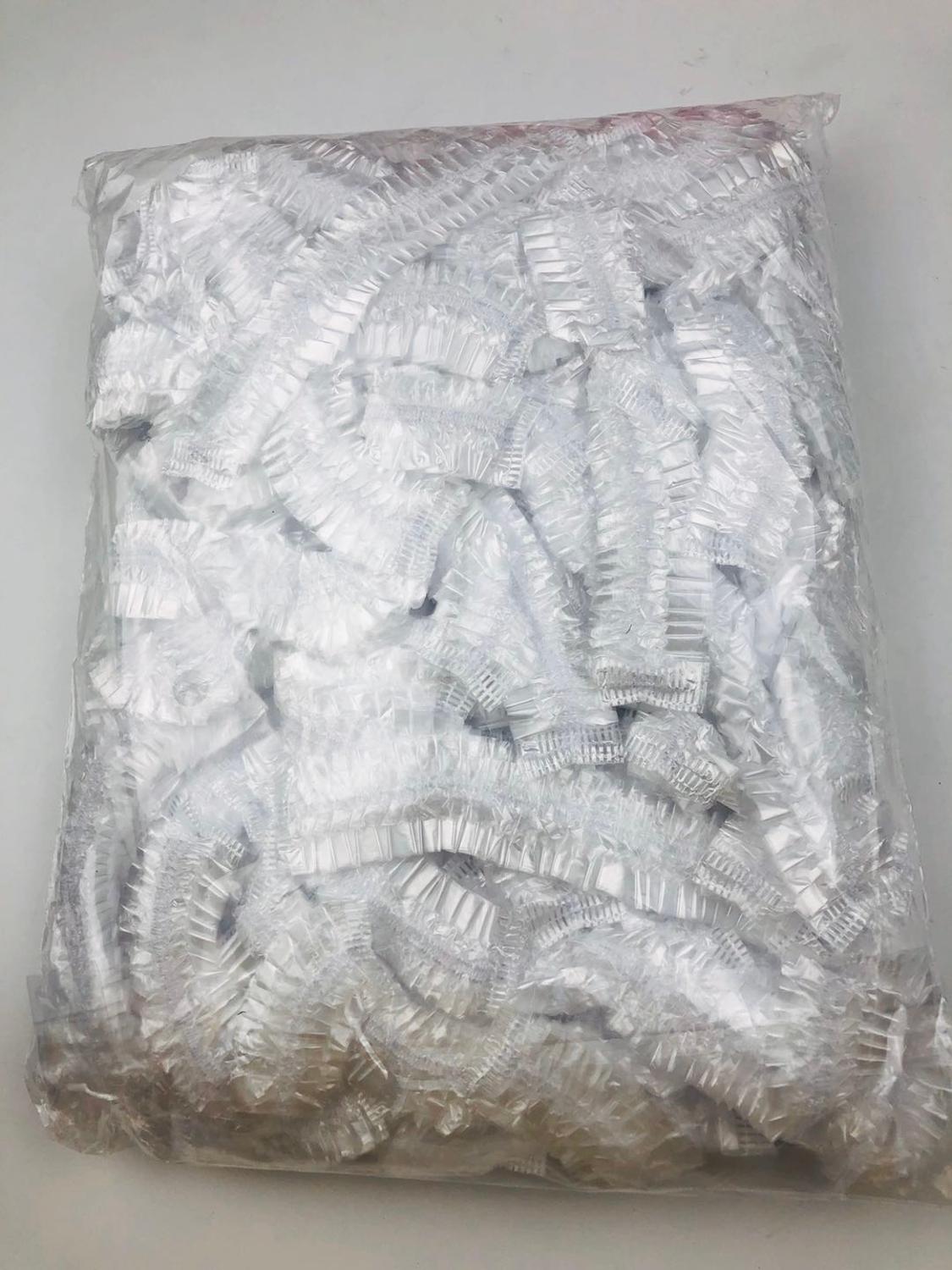 100 Stück Einweg-Duschhaube, wasserdicht und transparent