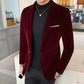 Herren Blazer aus hochwertigen Samt, Lässig Mode-Anzug Jacke, Business Herrenjacke