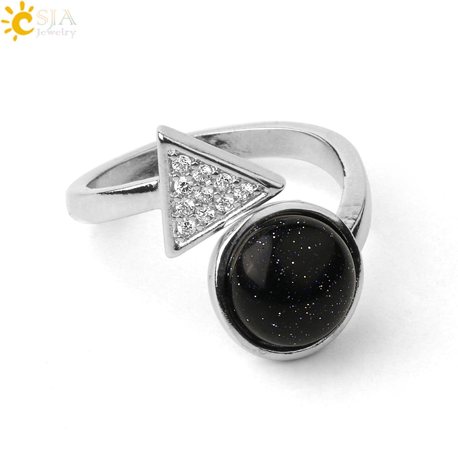 Cocktailring aus natürlichen Steine, Einstellbare Finger Ring für Damen