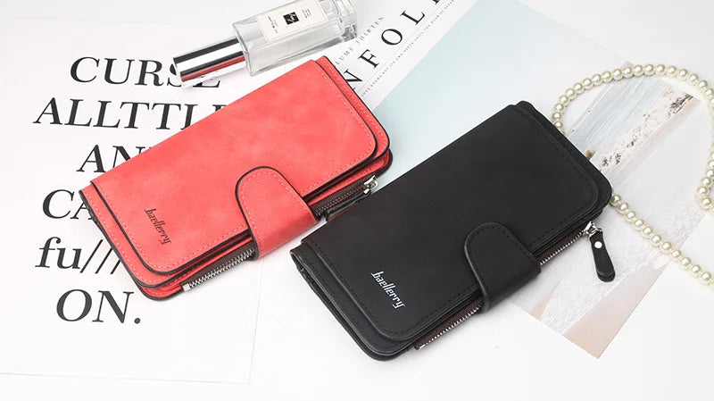 2023 Women Wallets Fashion Long PU Leather Top Quality Card Holder Classic Female Purse  Zipper  Wallet For Women