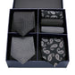 Geschenkbox-Set Herren-Krawatte, Seide, klassisches Jacquard-Gewebe, extra langes Krawatten-Einstecktuch-Set für formelle Hochzeitsfeier für Männer