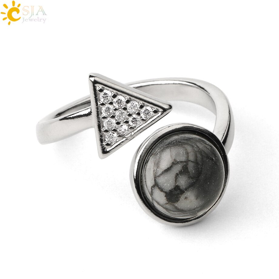 Cocktailring aus natürlichen Steine, Einstellbare Finger Ring für Damen