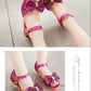 Girls Sandals Summer 2021  New Children's Princess Shoes Little Girls High-heeled Bow-knot Crystal Sandals Party Dress Wedding