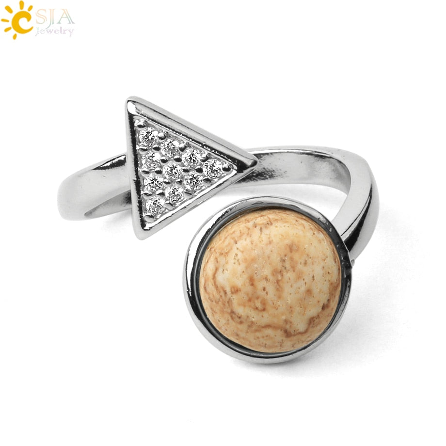 Cocktailring aus natürlichen Steine, Einstellbare Finger Ring für Damen