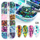 12 Gitter Perlweiß Chrom Nagel, Pigment UV Gel Nagellack