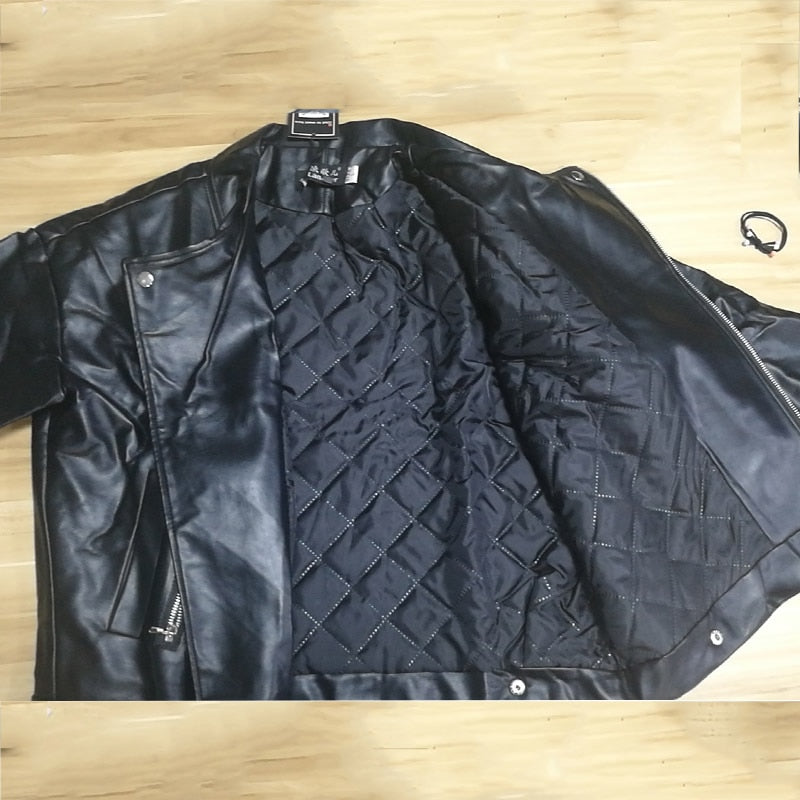 Herbst Winter Leder Jacke Übergroßen Freund Koreanischen Stil