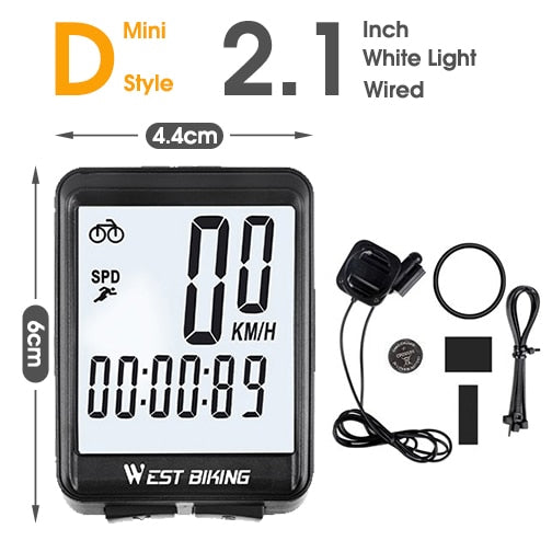 Fahrradcomputer, kabellos, kabelgebunden, wasserdicht, digitaler Fahrrad-Tachometer, Kilometerzähler mit Hintergrundbeleuchtung, Fahrrad-Stoppuhr