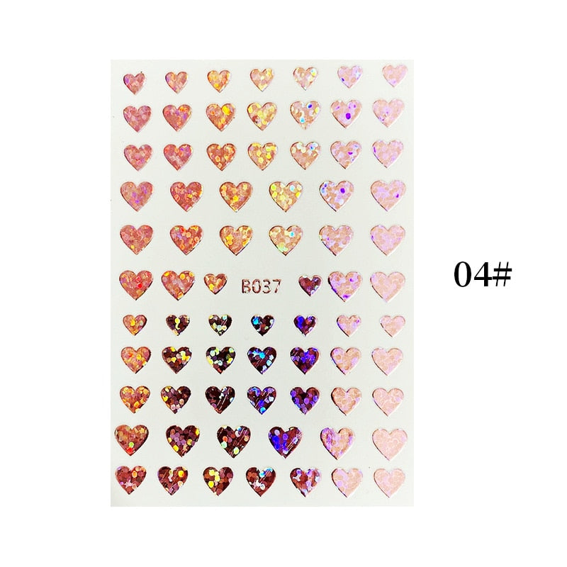 3D Nagelaufkleber, love Aufkleber, Gesicht Muster, Valentinstag Nail art Dekoration, Liebesherz