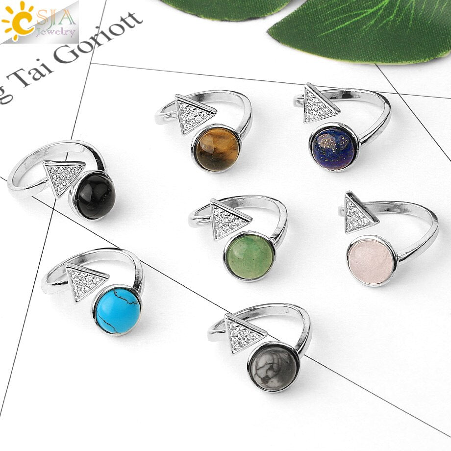 Cocktailring aus natürlichen Steine, Einstellbare Finger Ring für Damen