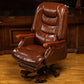 Leder-Chefstuhl, Business-Massage-Chefsessel, Massivholz-Bürostuhl, Liege-Lift-Drehstuhl, Heimcomputer-Stuhl
