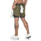 Herren 2 In 1 Schnell Trocknend Laufshorts,  Gym Fitness Jogging Kurze Hosen, Männer Sommershorts