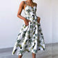 Leopard Print Damen Sommerkleid mit Sexy ärmellose Split