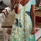 2023 Sommer Damen Mini Kleid mit V-ausschnitt, Kurzarm Kleid mit Sexy Blumen Druck