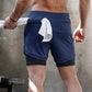Herren 2 In 1 Schnell Trocknend Laufshorts,  Gym Fitness Jogging Kurze Hosen, Männer Sommershorts