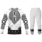 Herren 3D Druck Folk Hoodies Hosen, 2 Stück Sets Herren Freizeitanzug, Langarm Ethnischen Stil Afrikanische Kleidung
