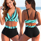 2023 neue Hohe Taille Sexy Badeanzug für Damen, zwei Stücke set Print Push Up Bademode