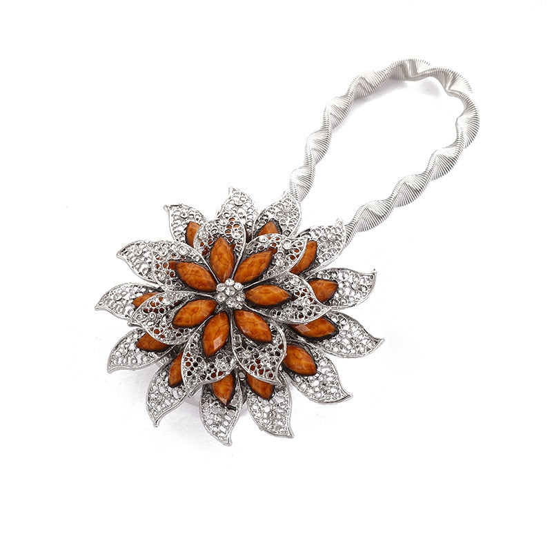 Bunte Vorhangschnalle, dehnbarer Frühling, magnetischer Vorhang-Clip, Vorhanghalter, kreativer Blumen-Riemen