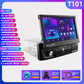 Hizpo Android 12 Universal 1din Autoradio, CarPlay GPS Navigation, Multimedia Player 1 Din Stereo 7 Zoll manuell einziehbarer Bildschirm