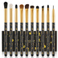 Docolor Goth Make-up-Pinsel-Set, 12-teilig, professionelle Gesichtspuder, Lidschatten, Foundation, Mischkosmetik, professionelle Pinsel