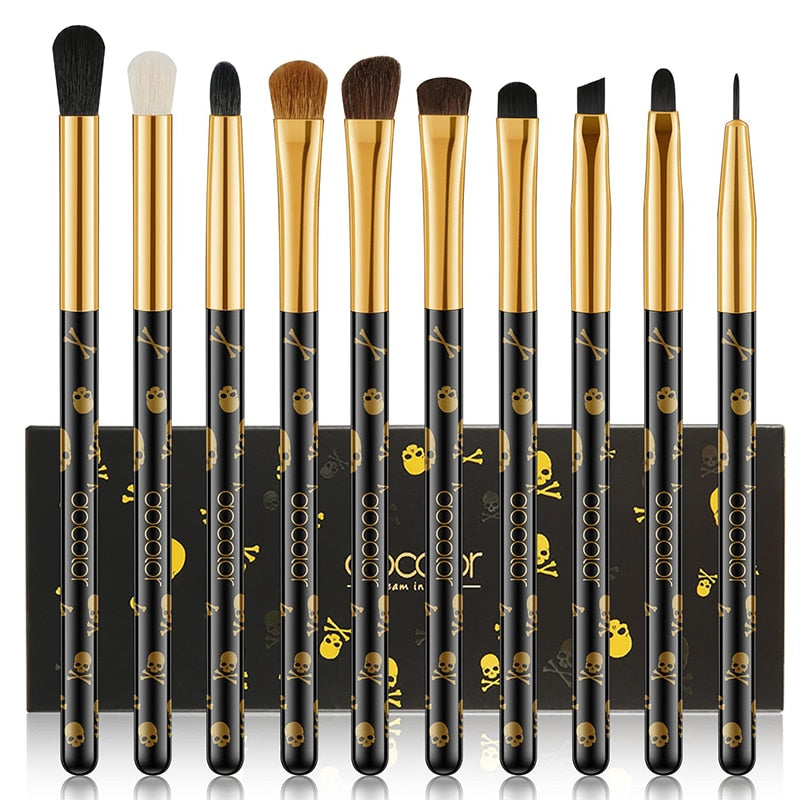 Docolor Goth Make-up-Pinsel-Set, 12-teilig, professionelle Gesichtspuder, Lidschatten, Foundation, Mischkosmetik, professionelle Pinsel
