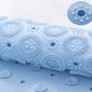 Badematte mit Antirutsch-Saugnäpfen, Runde PVC-Badematte mit Abflussloch & Fußmassagepad