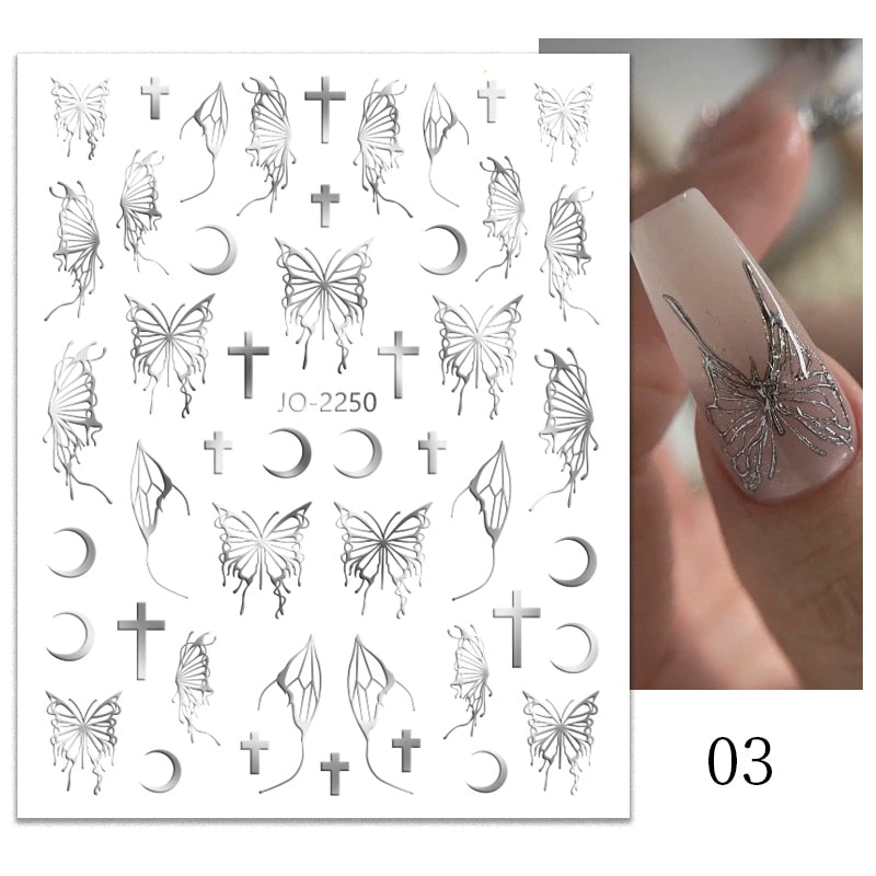 1PCS 3D Nagelzubehör, Maniküre-Nagelteile, Nageldekoration mit Liebes-Herz Aufkleber