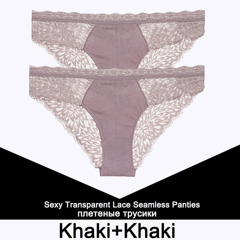 2 Teile/satz Nahtlose Unterwäsche Spitze Höschen für Damen, Sexy Dessous, Weibliche Unterhose Floral Spitze
