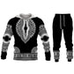 Herren 3D Druck Folk Hoodies Hosen, 2 Stück Sets Herren Freizeitanzug, Langarm Ethnischen Stil Afrikanische Kleidung