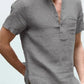 Einfarbig Herren Casual Baumwolle Leinen Shirts-Stehkragen, Frühling - Herbst Shirts mit langen Ärmel