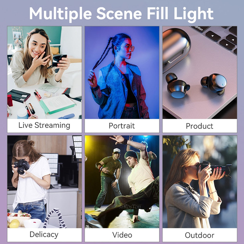 LED Foto Studio Licht 3200K-5600K für Professionelle Fotographie, Beleuchtung mit Stativ für Live-Stream