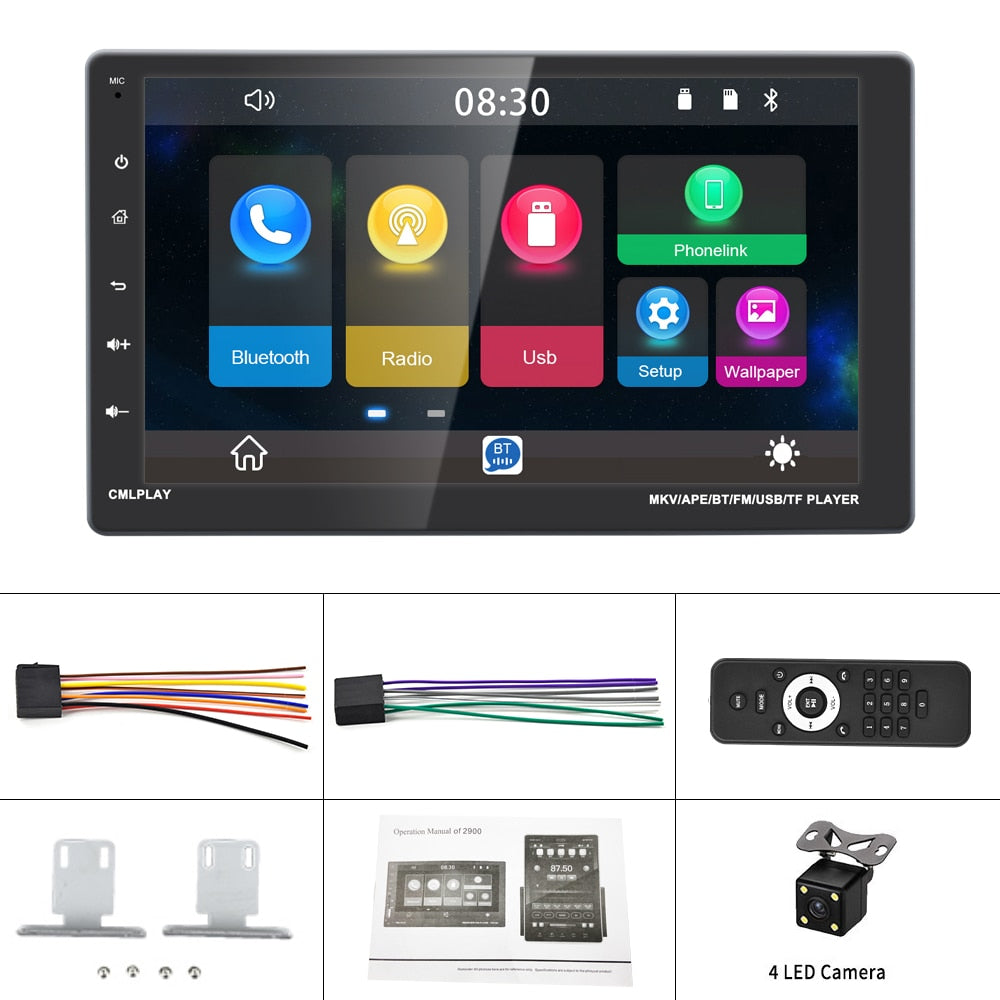 Touchscreen 1 Din Carplay Universal MP5 Phonelink, Auto Multimedia Player mit Bluetooth Unterstützung, Auto FM Audio USB