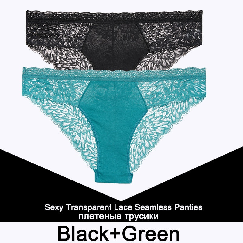 2 Teile/satz Nahtlose Unterwäsche Spitze Höschen für Damen, Sexy Dessous, Weibliche Unterhose Floral Spitze
