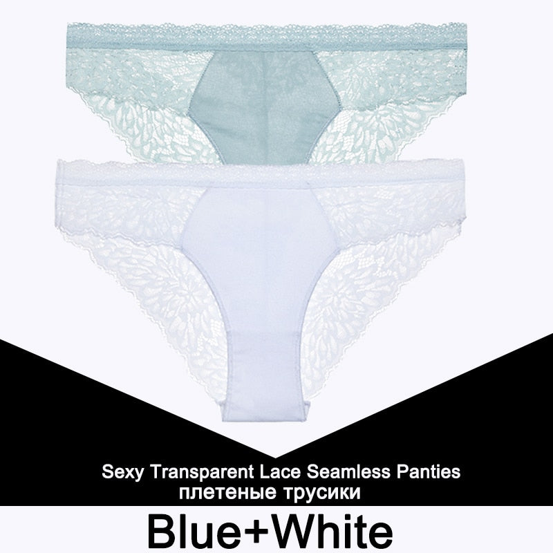 2 Teile/satz Nahtlose Unterwäsche Spitze Höschen für Damen, Sexy Dessous, Weibliche Unterhose Floral Spitze
