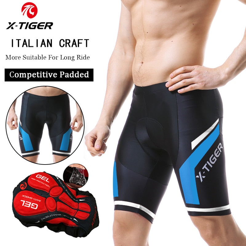 X-TIGER Herren-Radhose, Coolmax 5D gepolsterte Fahrrad-Reithose, stoßfeste MTB-Fahrrad-Shorts