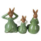 lustige Osterhasen-Puppen, Verzierung, Kunstharz, Sammlerpuppen, 3 Kaninchen-Figur