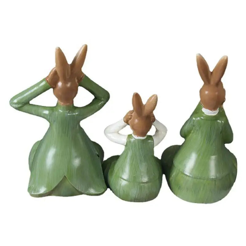 lustige Osterhasen-Puppen, Verzierung, Kunstharz, Sammlerpuppen, 3 Kaninchen-Figur
