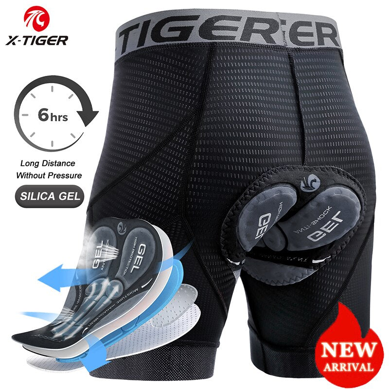 X-TIGER Atmungsaktive Mesh Fahrrad-Shorts,  Stoßfeste MTB Bike Shorts