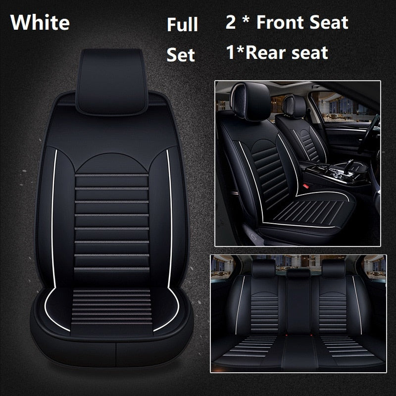 Luxus-Qualitäts-Leder-Autositzbezug, bequemer Vier-Jahreszeiten-Universal-Vorder-/Hinten-/Komplettbezug-Kissen-Autositzschutz