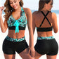 2023 neue Hohe Taille Sexy Badeanzug für Damen, zwei Stücke set Print Push Up Bademode